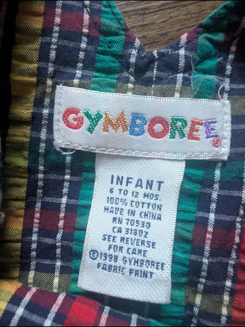 $ Vintage‎ Rainbow Tag Gymboree Fairway Plaid Short Overalls
